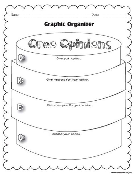Oreo Opinions Graphic Organizer Second Grade Writing Ela Writing