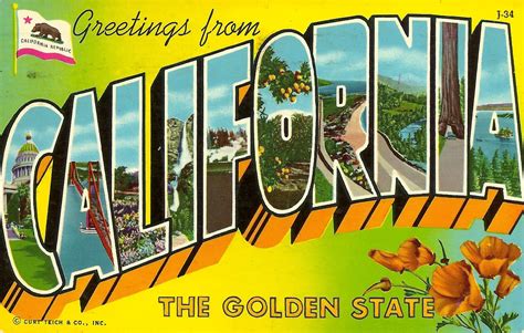 California Postcard Vintage California Vintage Postcard