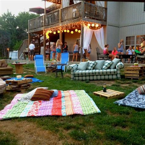Outdoor Movie Night Party Ideas Backyard Birthday Parties Bonfire