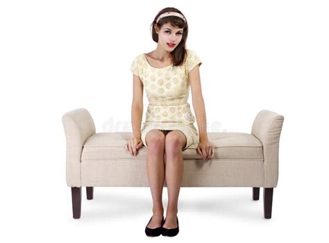 Girl Sitting And Waiting On Chaise Lounge Stock Photo Image Of Female