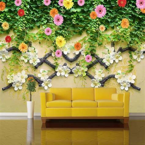 Pastoral Style Rose Flowers Vines Large Wall Painting Wallpaper Non