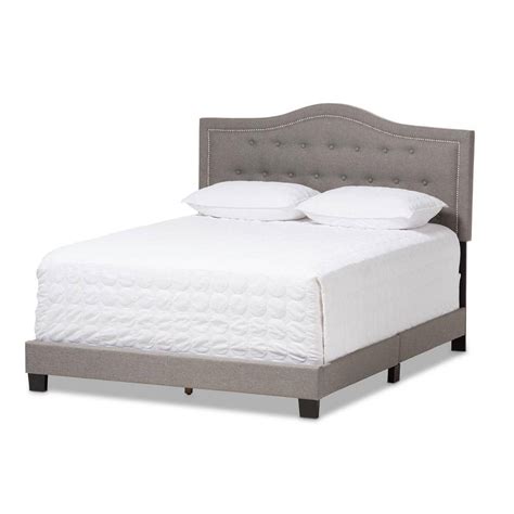 Baxton Studio Emerson Gray Fabric Upholstered King Bed 28862 7447 Hd