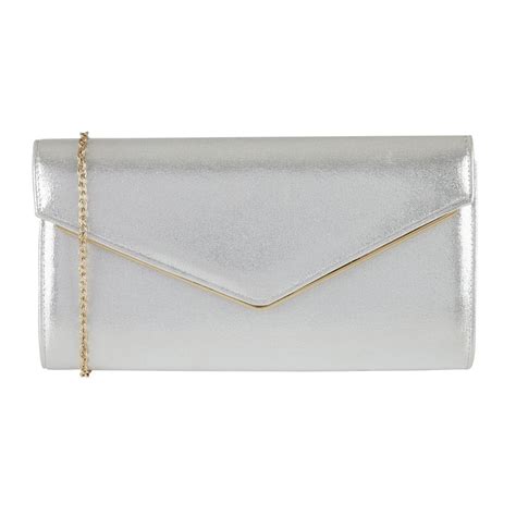 Buy The Silver Metallic Lotus Nina Clutch Bag Online