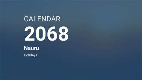 Year 2068 Calendar Nauru