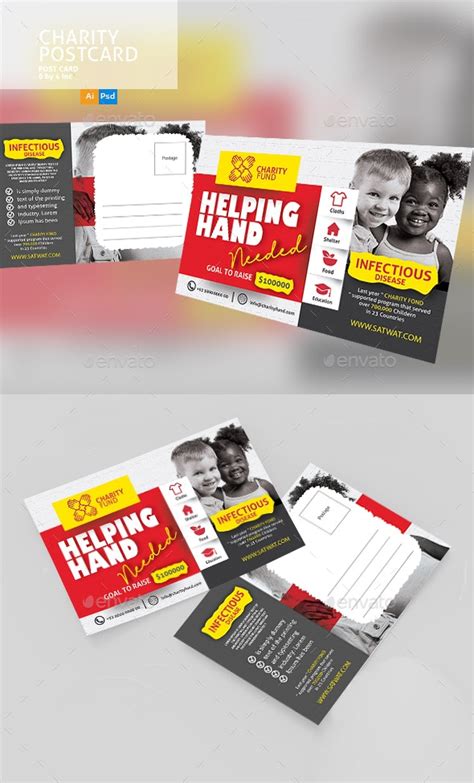 Donation Charity Postcard Print Templates Graphicriver