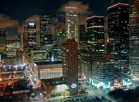 Houston At Night Another View Of Downtown Houston At