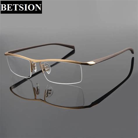 Men Luxury Pure Titanium Eyeglass Frames Glasses Half Rimless Eyeglasses Rx Able Buy At The