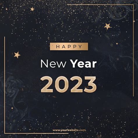 Letras Feliz Ano Novo 2023 PSD Premium