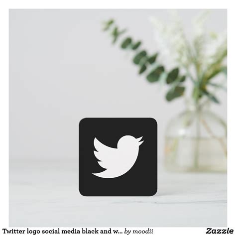 Twitter Logo Social Media Black And White Promo Calling Card Zazzle