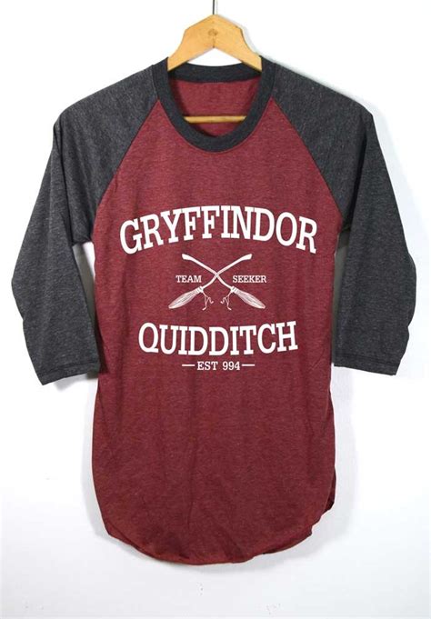 Gryffindor Quidditch Shirt Harry Potter Shirts Raglan 34