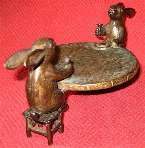 Vintage Bronze Rabbits Dining Together Collectors Weekly