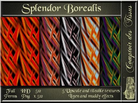 Second Life Marketplace Splendor Borealis 5 Full Perms Textures