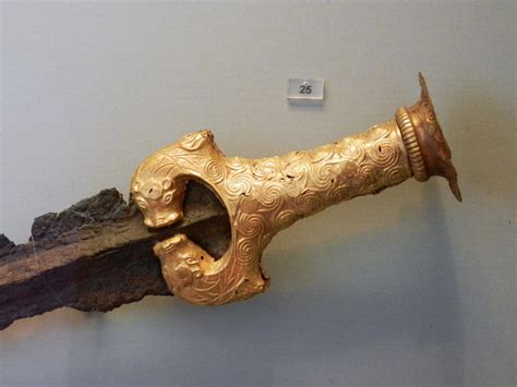 Gold Sword Hilt National Archaeological Museum Athens Greece The