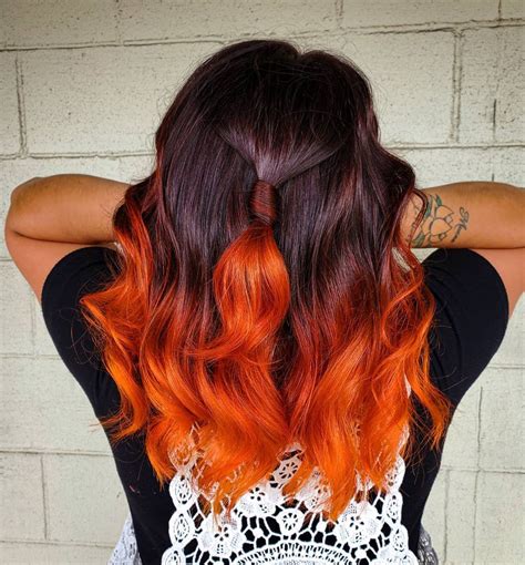20 Remarkable Dark Ombre Hair Color Ideas For 2019 Orange Ombre Hair