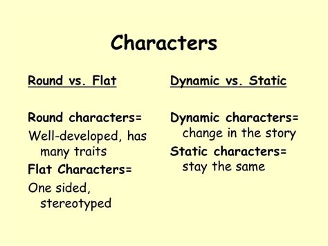 Static Vs Dynamic Characters Slide Share