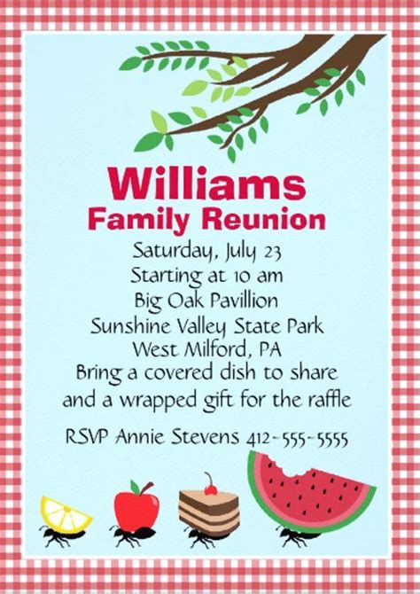 Spread around the smiles when you send your birthday thanks with a printable card or ecard you can customize. Family Reunion Invitations Templates Luxury 24 Picnic ...