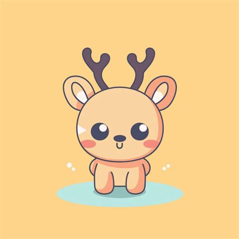 Cute Kawaii Reindeer Chibi Mascot Vector Cartoon Style 23169733 Vector