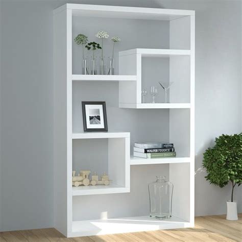 Escala Modern Display Shelving Unit In White High Gloss White Shelving