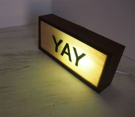 Yay Handcrafted Wooden Light Box Sign Hand Painted Light Up Etsy Light Box Sign Sign
