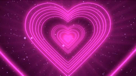 Neon Lights Love Heart Tunnel Valentine Romantic Background Tiktok