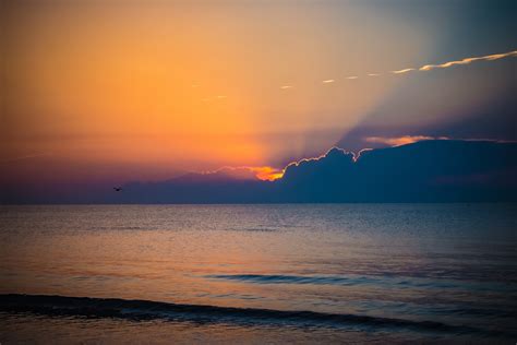 Kostenlose foto Strand Meer Küste Wasser Ozean Horizont Wolke Himmel Sonne