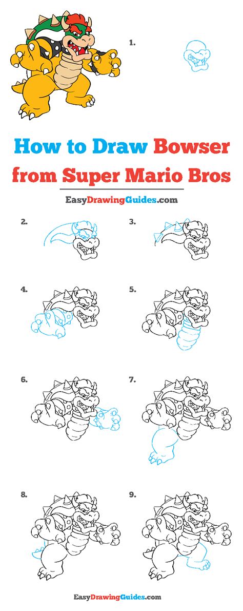 Mario with over 100 mario characters. How to Draw Bowser from Super Mario Bros - Really Easy ...