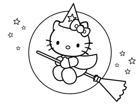 Coloring hello kitty halloween coloring book page prismacolor colored pencil | kimmi the clown. Hello Kitty Halloween coloring page - Coloring Pages 4 U