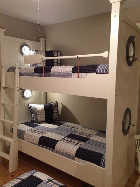 Nautical Bunks With Portholes Reading Lights And Oars Bunk Beds
