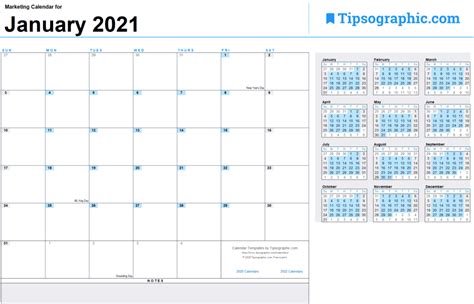 2021 Calendar Templates And Images Tipsographic
