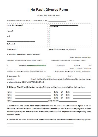 Dec 17, 2020 · the official home page of the new york state unified court system. MS Word No Fault Divorce Form Template | Word Document Templates | Divorce forms, Divorce, Good ...