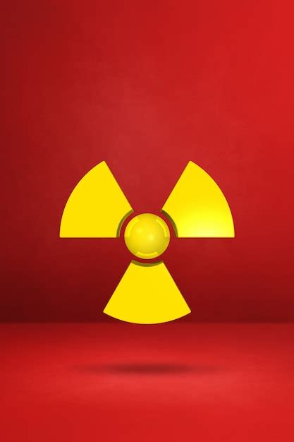 Premium Photo Radioactive Symbol On A Red Wall 3d Illustration