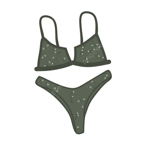 Bikini Verde Florido PNG Bikini Florido Bikini Verde Ilustración De Bikini Simple PNG y