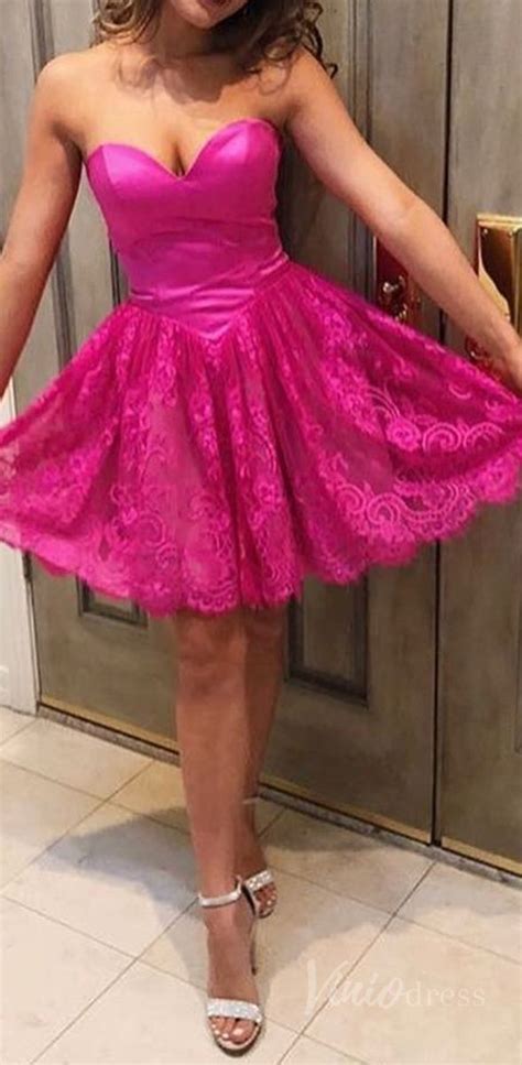 Cute Hot Pink Homecoming Dresses Strapless Hoco Dress 2019 Sd1192 In