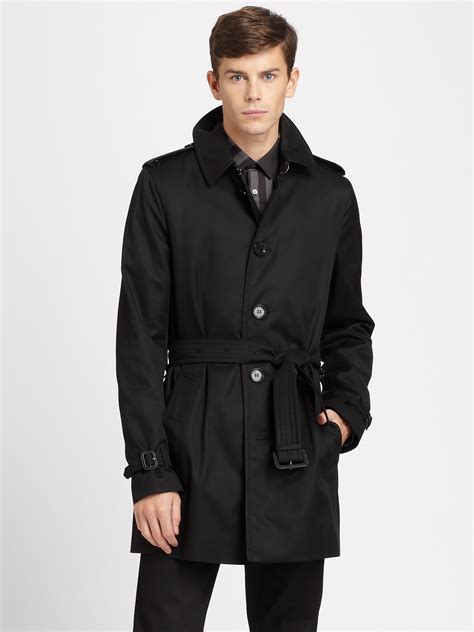 Black Coat For Men Black Long To Short Gothic Military Trench Coat