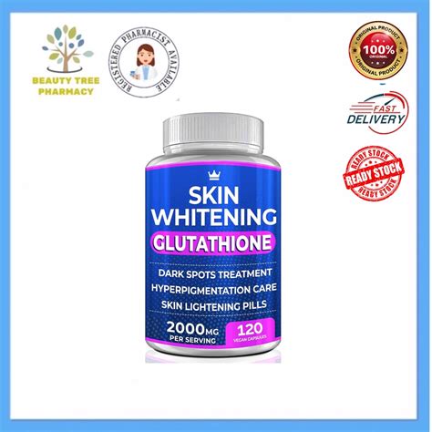 Glutathione Skin Whitening Pills 120 Capsules Skin Lightening Dark