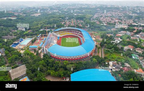 Aerial View Of The Beautiful Scenery Of Jatidiri Stadium With Semarang