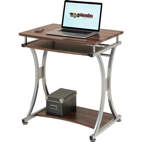 Rectangular cottage oak 5 drawer computer desk with solid wood material. Compact Computer Desk with Keyboard Shelf for Home Office ...