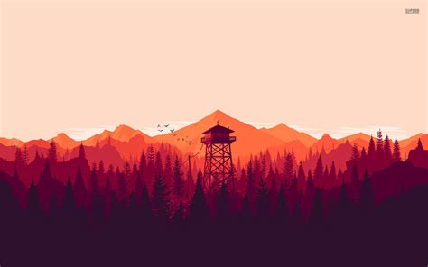 Fire Lookout Tower Wallpaper Art Wallpaper Minimal Wallpaper