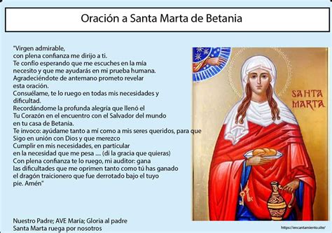 Oración A Santa Marta De Betania Encantamiento