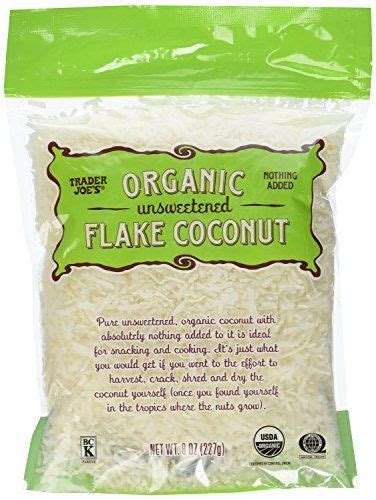 2 Bags Of Trader Joes Organic Unsweetened Flake Coconut Unsweetened