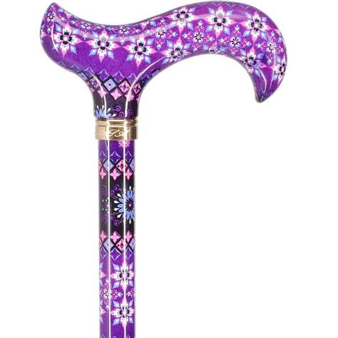 Pretty Purple Designer Adjustable Derby Walking Cane With Fashionable