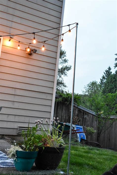 Diy Outdoor String Light Pole Stand