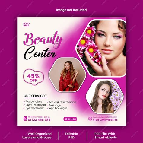 Premium Psd Natural Beauty Salon And Skin Care Instagram Post And Banner Psd Template