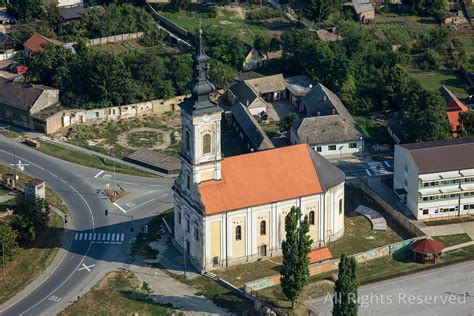 Overflightstock™ Historic Church Village Dalj Croatia Aerial Stock Photo