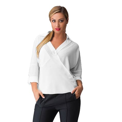 Buy S Xxxl White Plus Size Women Blouses 2019 Fashion