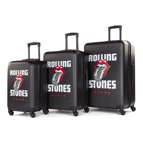 The Rolling Stones 3 Piece Luggage Set Carry On 24 Inch 28 Inch Multi Color