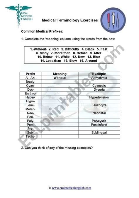 Free Printable Medical Terminology Worksheets Free Printable Templates