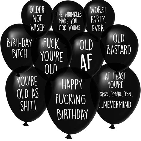 Buy 32 Piece Nsfw Funny Abusive Old Age Birthday 12 Inch Party Balloons For Adults With 10