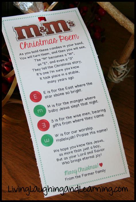 See more of christmas poems for kids on facebook. Living, Laughing, and Learning: Neighbor Gift Idea: M&M Poem