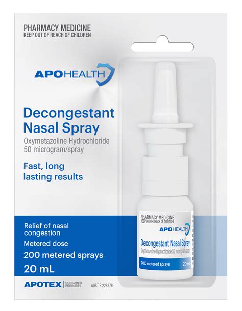 Apohealth Decongestant Nasal Spray 20ml Pharmacy 4 Less